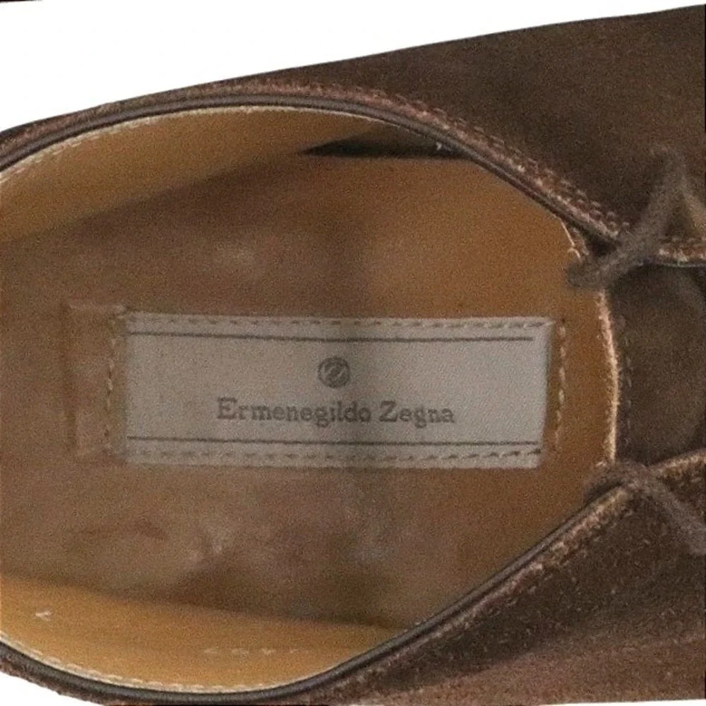 Ermenegildo Zegna Brown Suede Chukka Desert Boots Made in Italy‎ Size IT 7 US 8